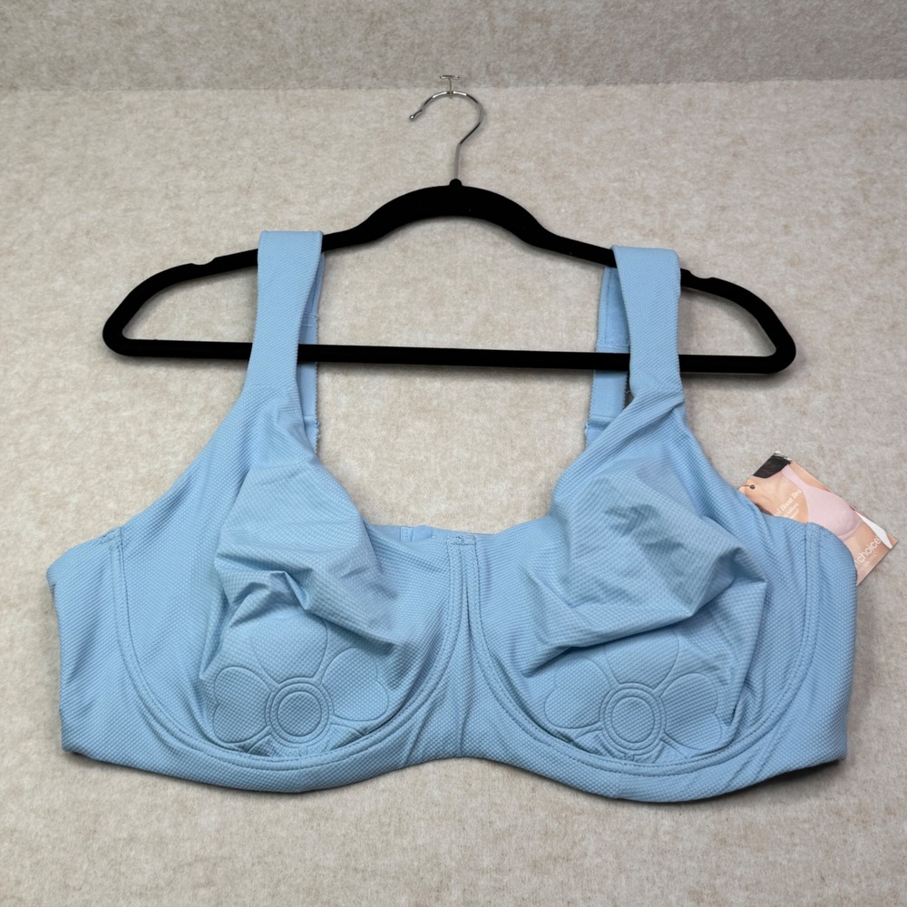 Comfort Choice The Petal Boost Bra 46C Light Blue Support Wide Adjustable Straps